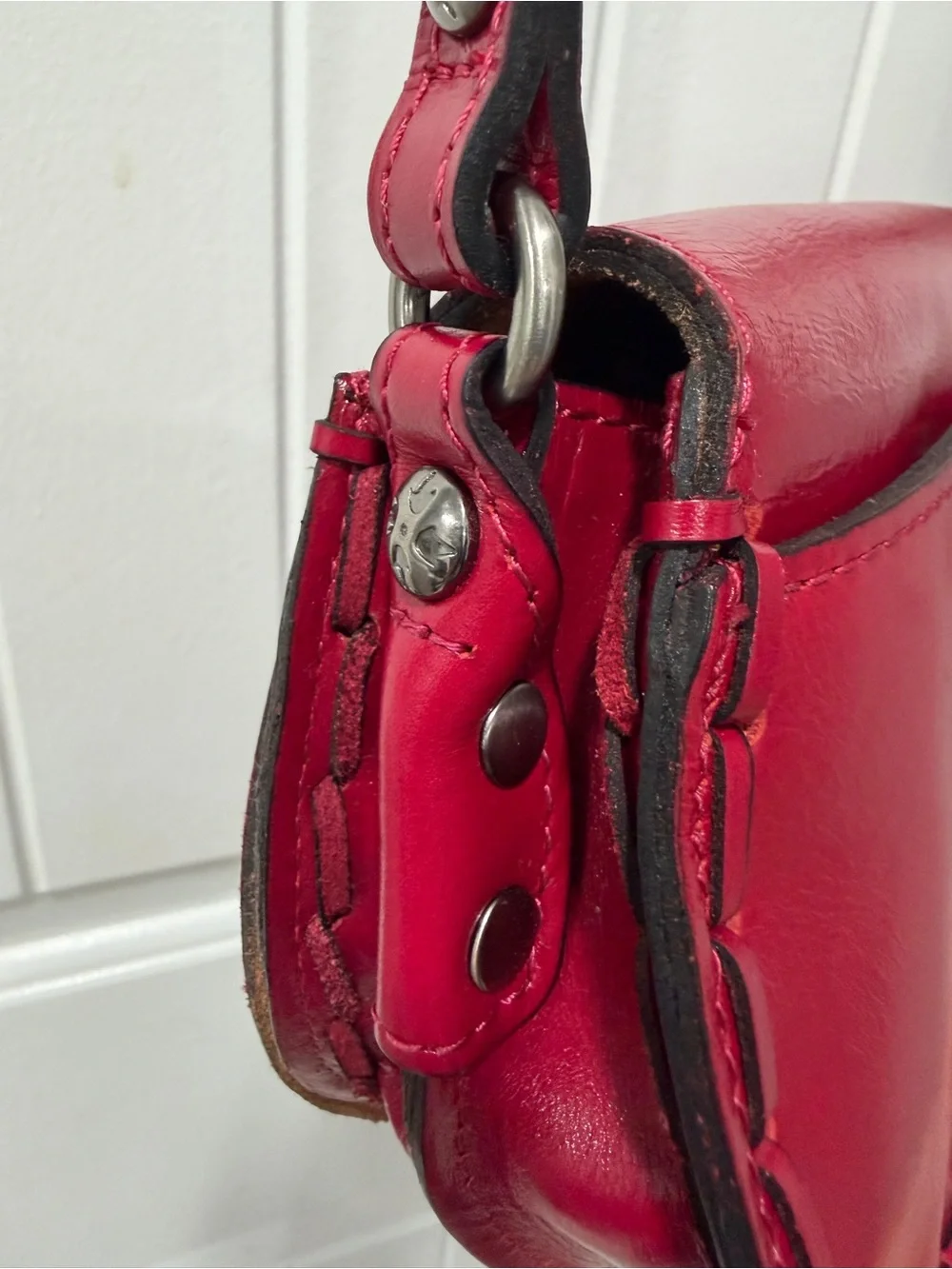 Patricia Nash Red Embossed Leather Lydie Crossbody